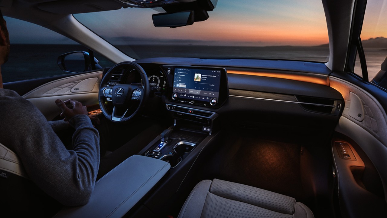 Close-up of the Lexus RX interior detailing 